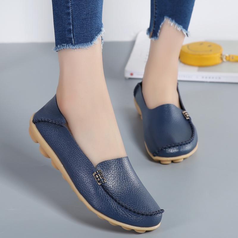 Summer  New Sewing Comfy Flat Sneakers Women Shoes for Women Leather Shoes Leisure Walking Femininas Footwear Plus Size 44