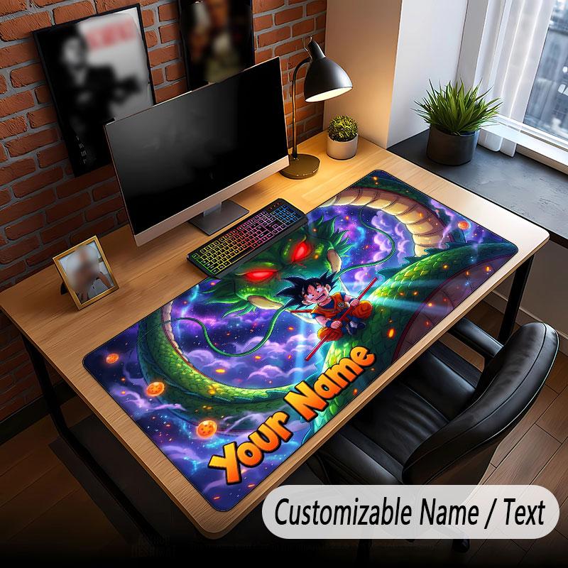 Custom Name Extended Mouse Pad,Dragon Ball Gaming Desk Mat For Home Office Desktop Decor