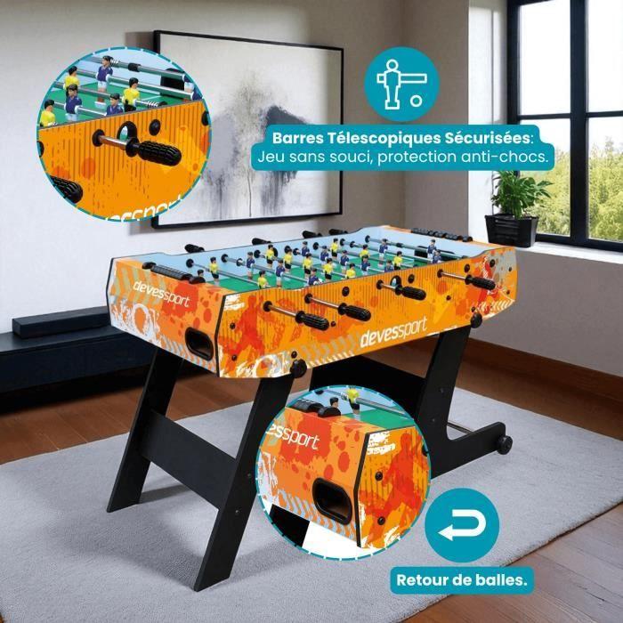 Babyfoot pliable pour enfants - DEVESSPORT - A partir de 7 ans - Dimensions 121 x 61 x 80 cm - Poids 24 kg