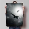 Modern Military Theme Metal Wall Art Fighter Jet and Stealth Bomber Cloud Flying Home Decor Hanging