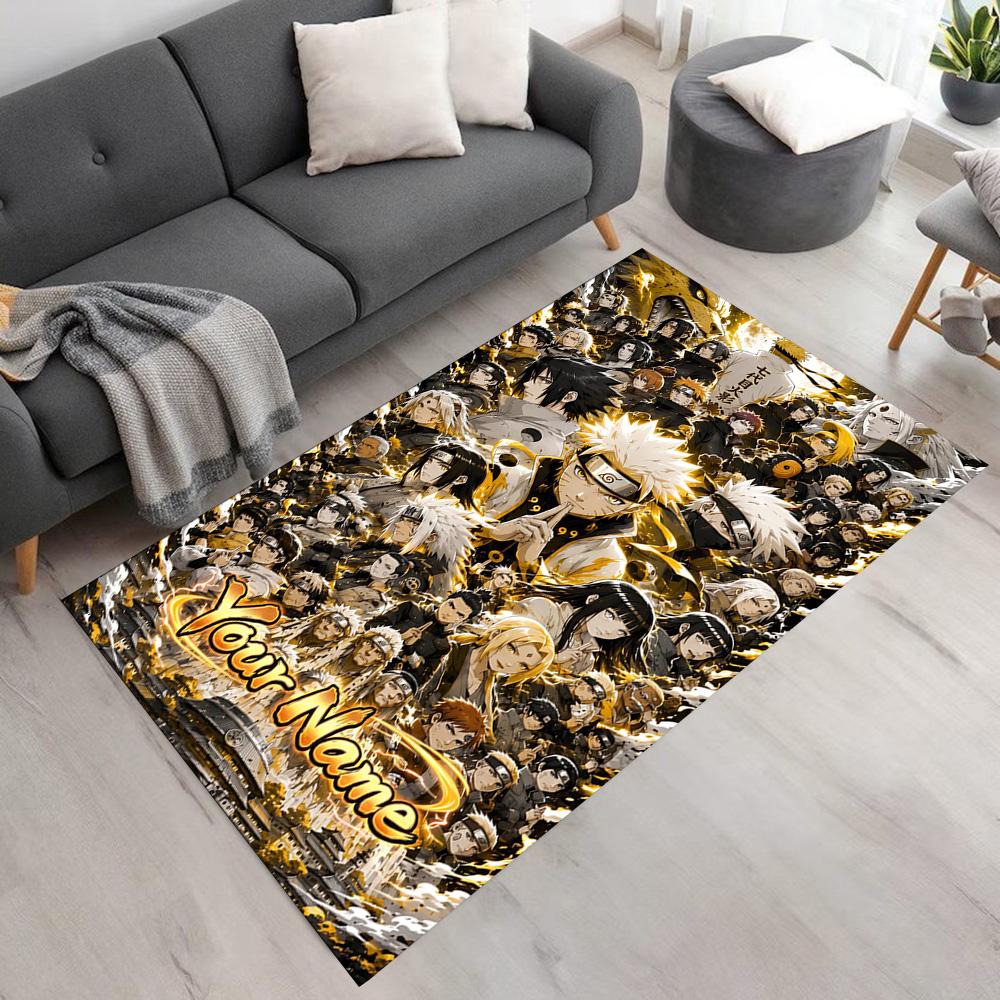 Naruto Character Customize Text Carpet Suitable for Decorate room Entryway Playrooms Game Room Anti-slip Rug Office home decor