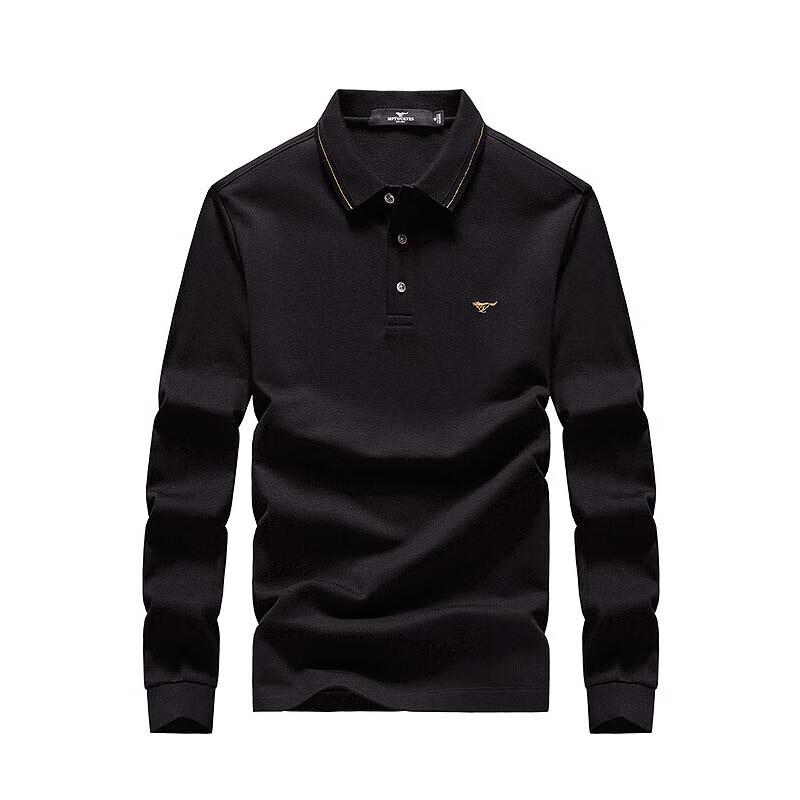 SEPTWOLVES Men's Soft Warm Casual Long Sleeve Polo Shirt