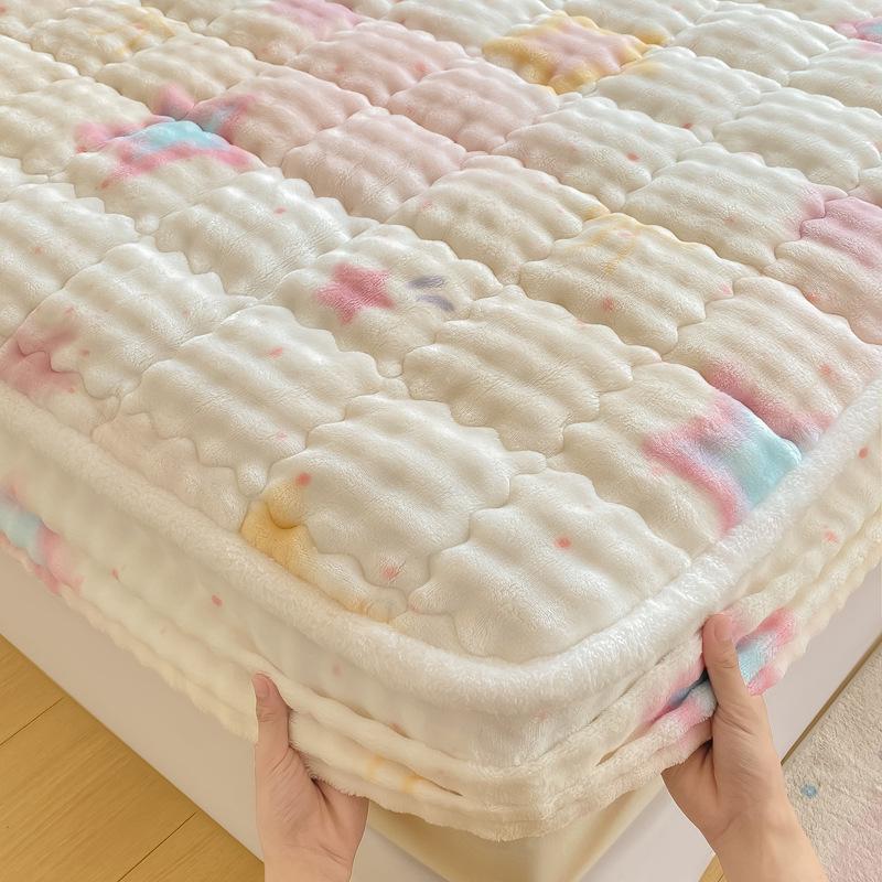 Třída A Plyšové prošívané prostěradlo s bublinkovým králíčkem - Silný protiskluzový all-inclusive chránič matrace na jednu postel
