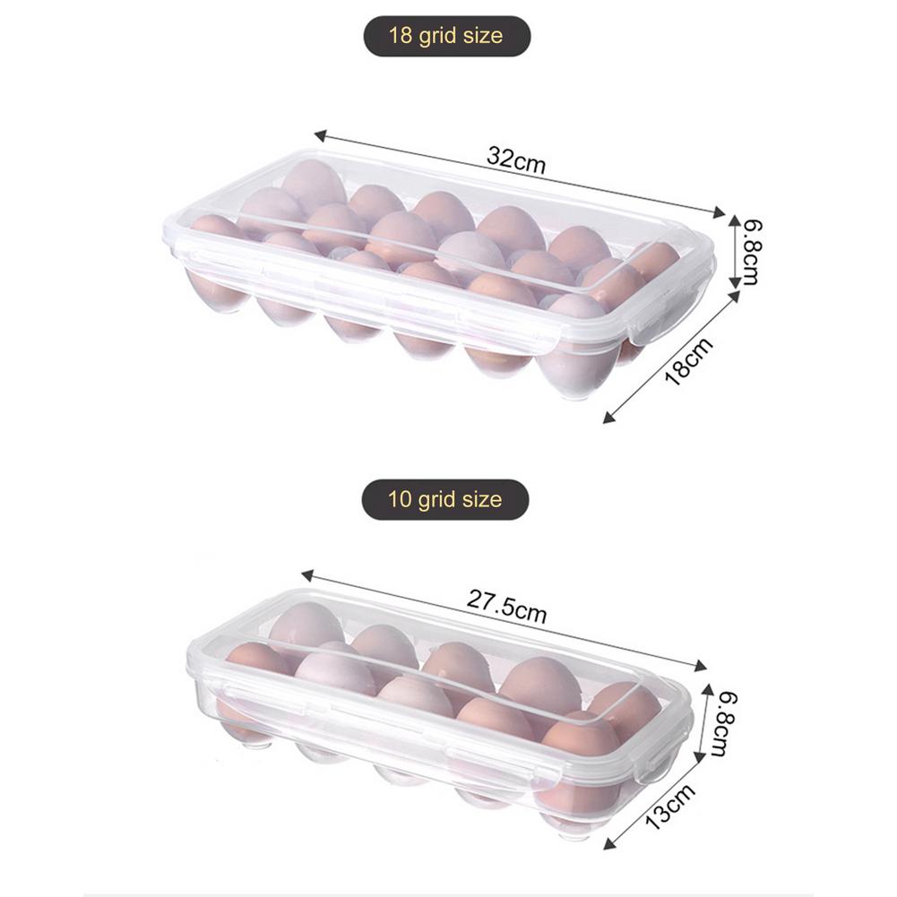 Egg Storage Box With Lid Kitchen Refrigerator Egg Box Egg Drop Rack Egg Storage Box Fridge Egg Organizer 10 18 Grid Egg Tray