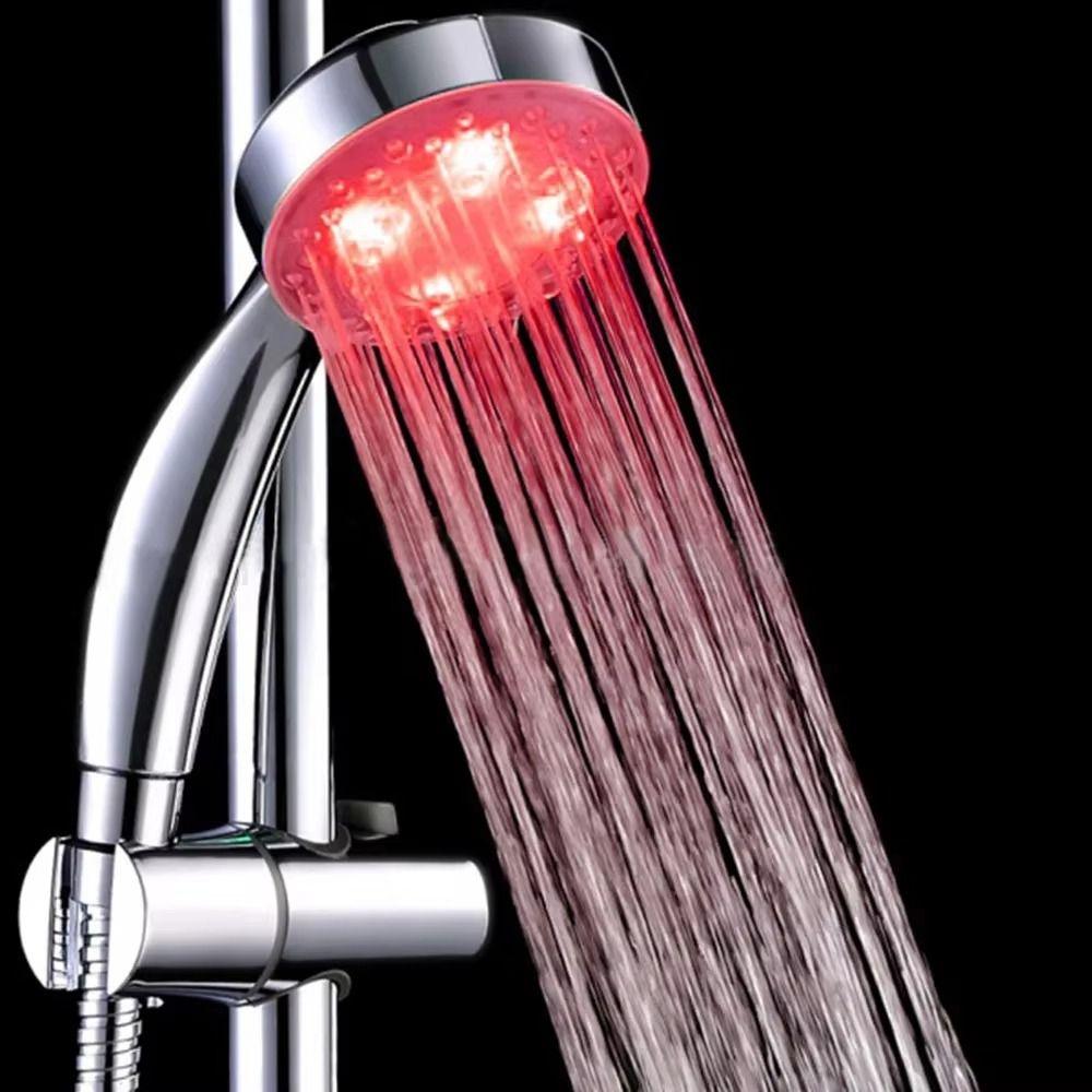 Ultra-Quiet Gradual Changing Shower Nozzle Round Head LED Rainfall Shower Sprayer  Household