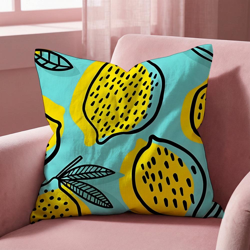 Tropical Fruit Texture Cushion Cover MultiScene Pillow Cover for Home Car Reversible Soft Durable for Daily Use