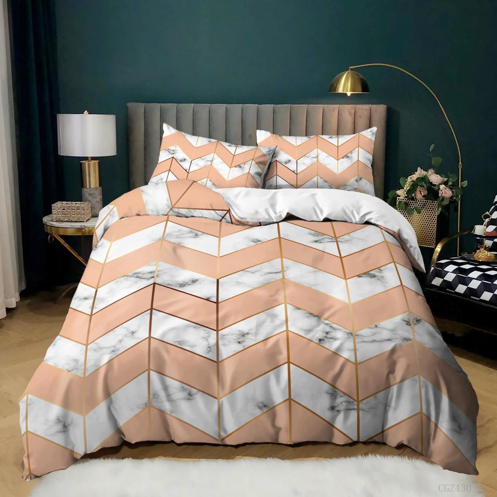 Luxury Black Marble Duvet Cover Set Queen/King/Full/Twin Size Bedding Set Geometric Black Marble Comforter Cover Set Men Women