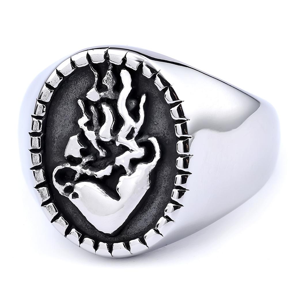 Vintage Punk Gothic Heart Ring Stainless Steel Jewelry for Women Men Unisex Fashion Accessory