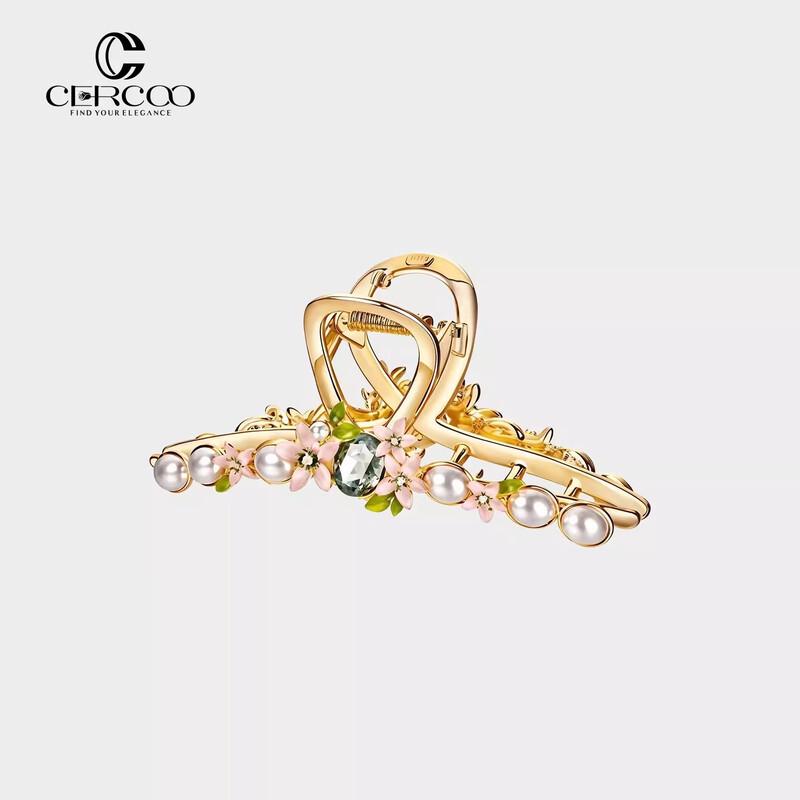 Cercoo Elegant Large Pearl Hair Claw Clip шампанского