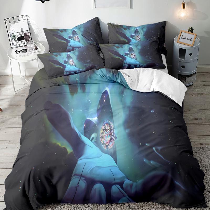Animation Series 3D Digital Printing Three-Piece Bedding Kit Bed Sheet Quilt Cover