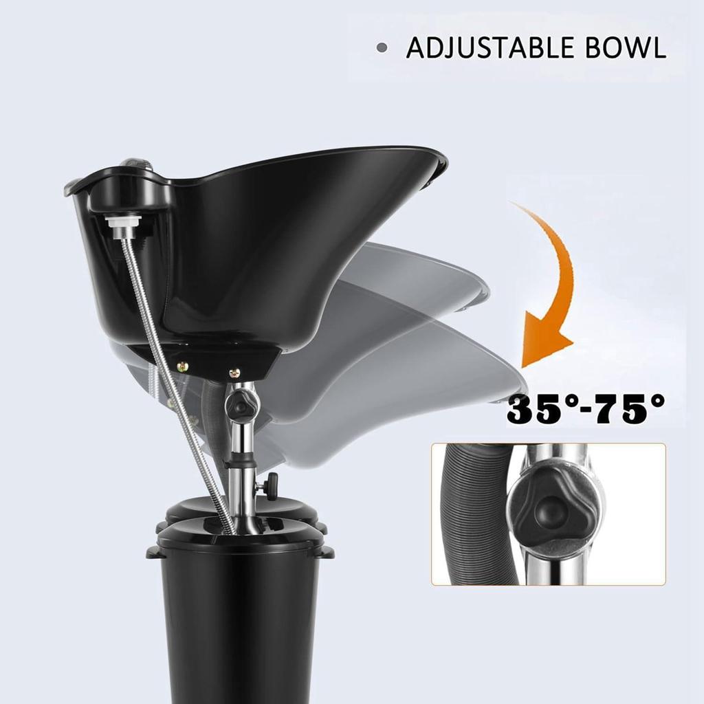 Portable Adjustable Hair Washing Basin with Water Bucket for Salons