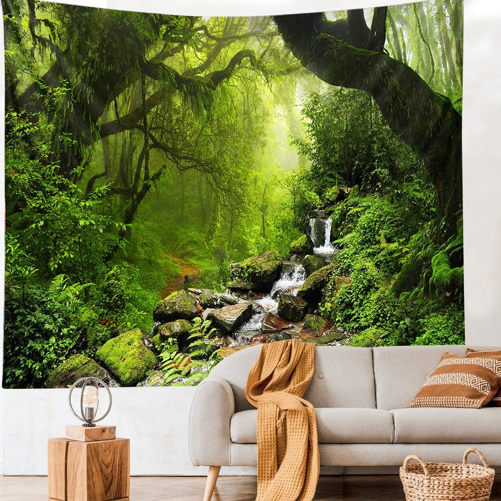 Llamazing Forest Tapestry Home Decor Landscape Tapestry Living Room Bedroom Decoration Magic Curtain Morning Forest