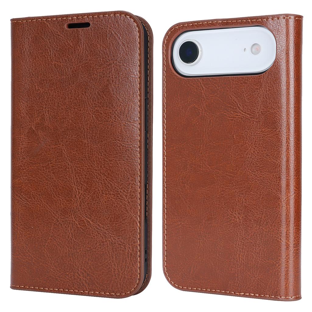 For iPhone 17 Air Case Crazy Horse Texture Split Leather Wallet Phone Cover