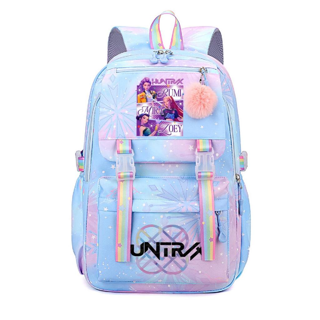 K-Pop Demon Hunters School Bag Kids Students Huntrix Girl Rainbow Dual-Shoulder Bag Boys Laptop Rucksack Outdoor Shouler Bag