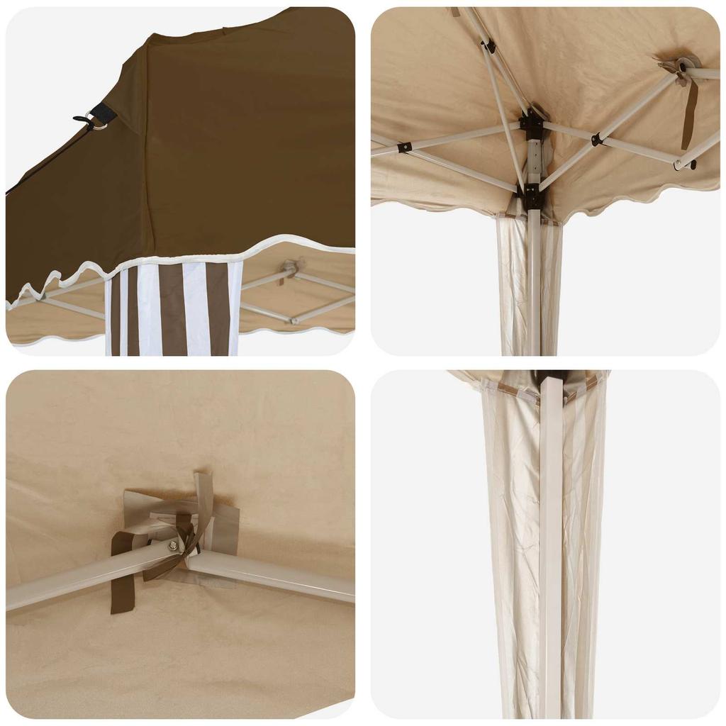 Pop Up Party Tent 288 X 288 X 245 Cm Taupe Oxford Fabric