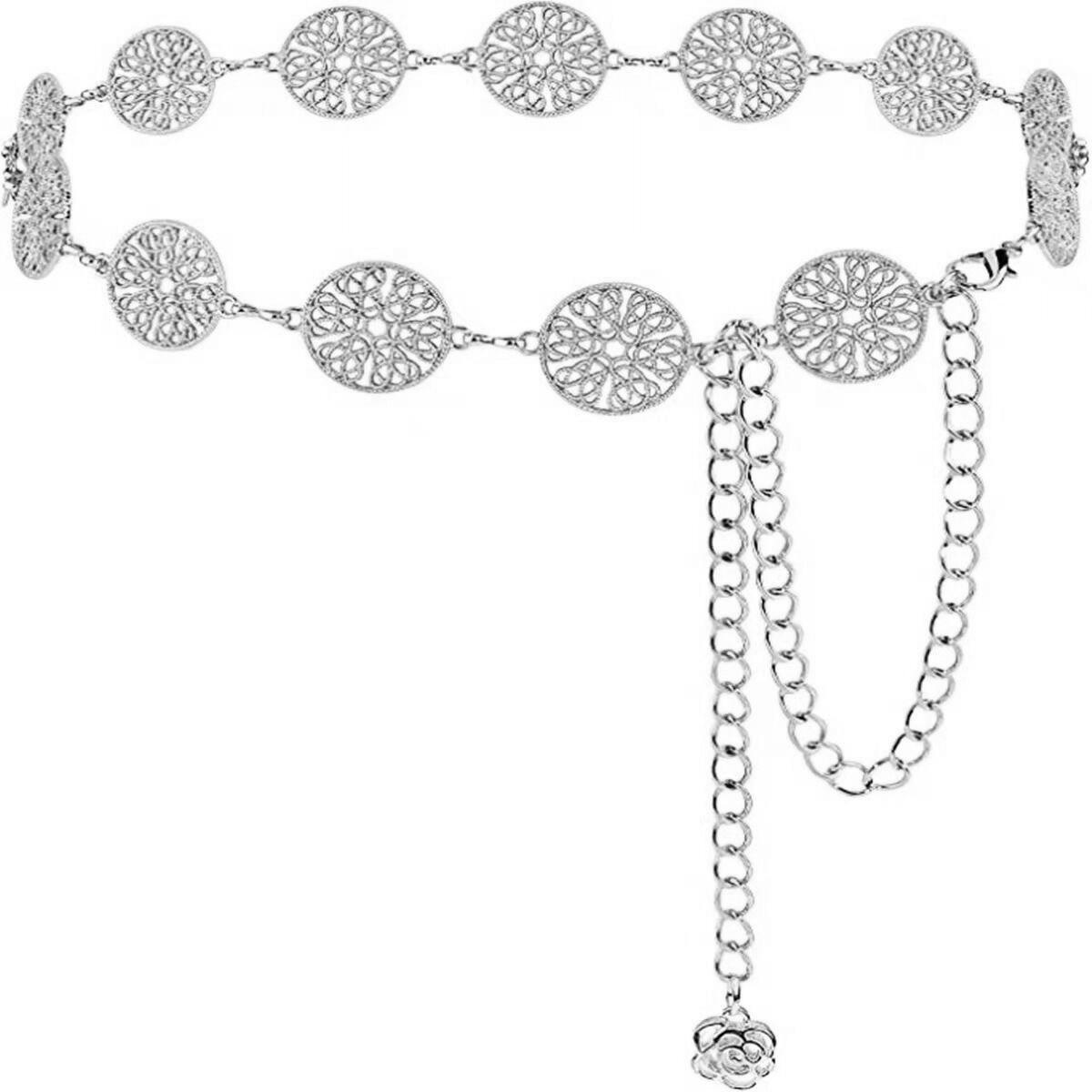 Korean Style Retro Floral Waist Chain with Hollow Design