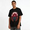 Dark Samurai Skull Print Retro Chinese Style Top Pure Cotton T-shirt