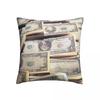 Vintage Dollars Banknotes Pillowcase Printing Fabric Cushion Cover Decorations Throw Pillow Case Cover Seat Zipper Pink,