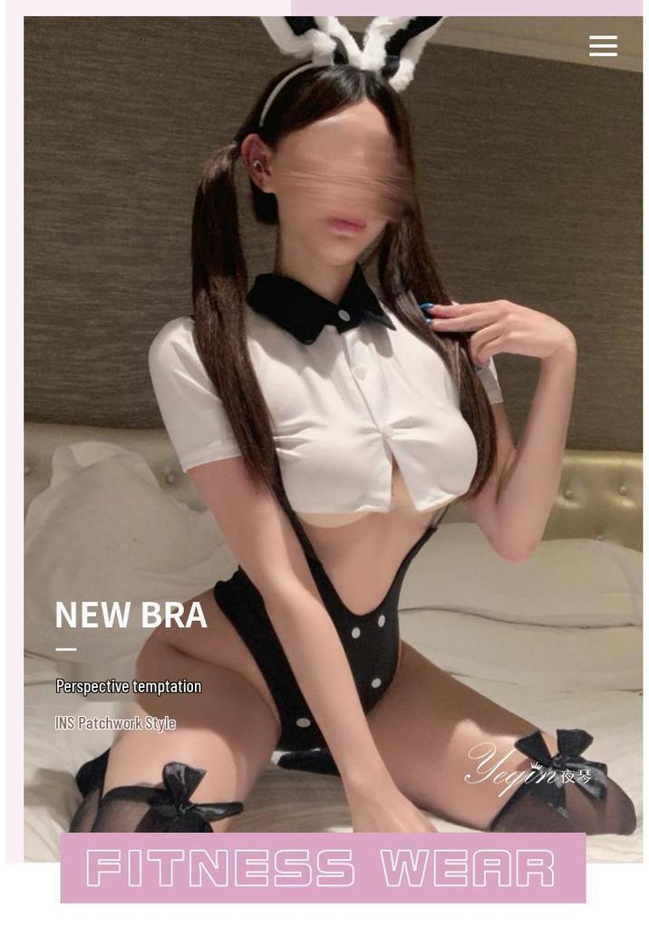 Erotic Bunny Girl Lingerie Set - Women's Sexy Cosplay Bodysuit 7636