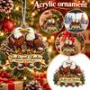 2D Christmas Animal and Plant Acrylic Hanging Ornament for Tree and Holiday Decor