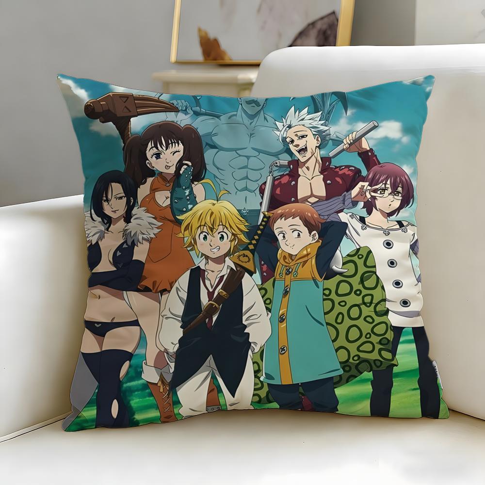 classic anime The Seven Deadly Sins Cushion Cover Soft  EasyWash Pillow Case  Versatile for Couch Bed Travel and Office