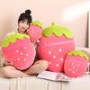 Creative Plush Toy Stuffed Soft Rabbit Pig Hiding in Strawberry Bag  Fruit Animal Pillow Toys Gift New