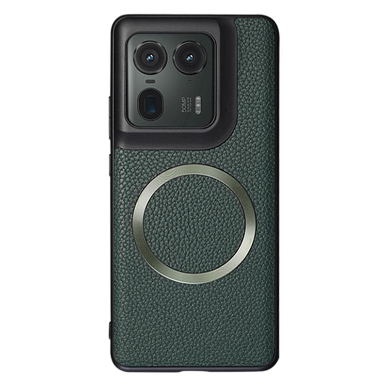 

For Motorola Edge 50 Ultra 5G/Moto X50 Ultra 5G Magnetic Case Litchi Texture PU Leather+TPU Phone Cover Green
