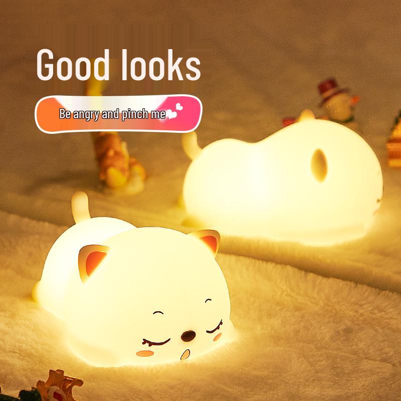 Cute Dinosaur LED Night Light - Silicone Tap Light & Creative Birthday Gift for Kids