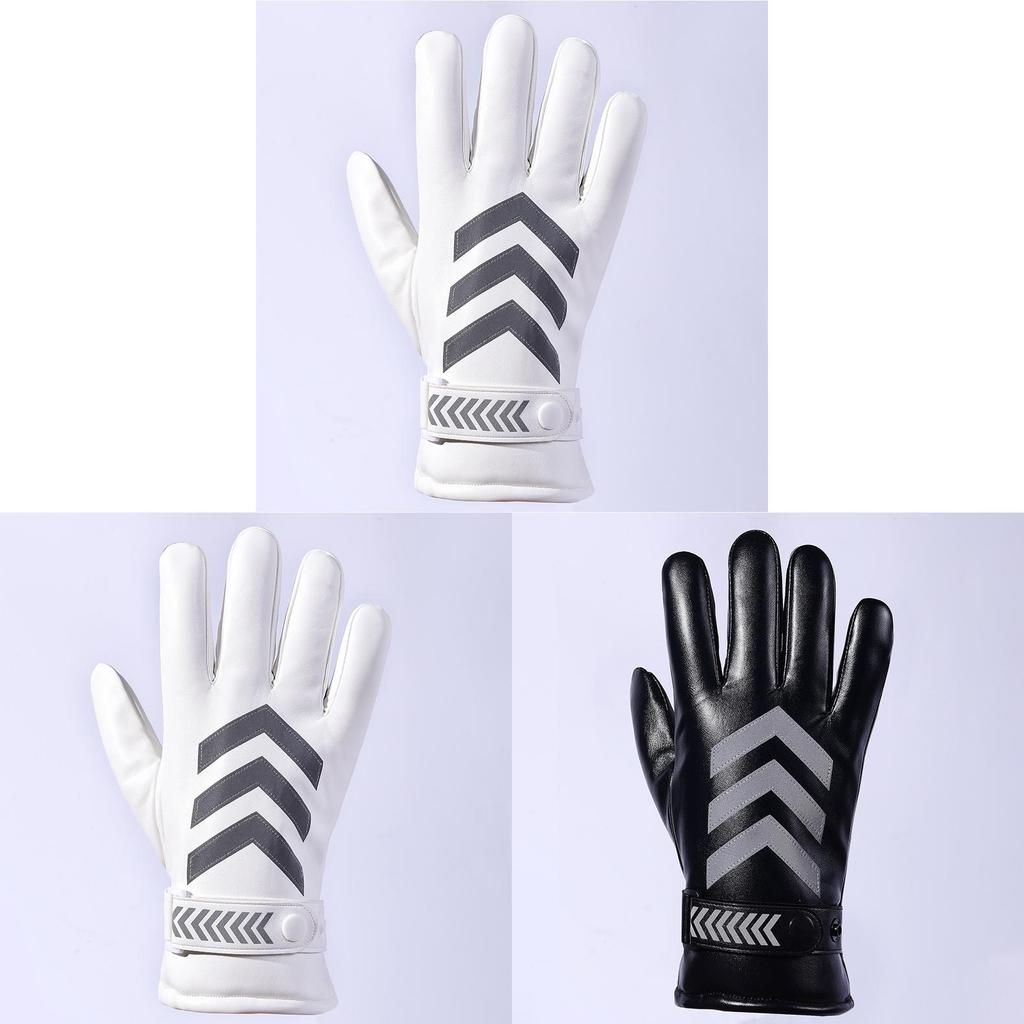 Pu Leather Mens Touchscreen Gloves For Winter Outdoor Cycling Commuting