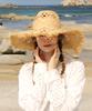 Elkebeullum Sun Flower Wide Beige Raffia Hat