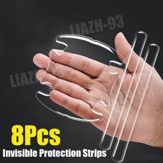 8 шт. Невидимая накладка на ручку двери автомобиля Защитная наклейка от царапин Универсальная для автомобиля