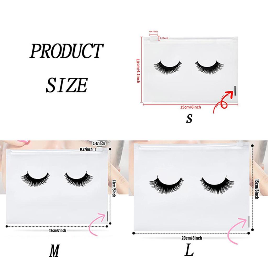 Stylish 50 Count Lash Bags Cute Eyelash Makeup Bags with Zipper