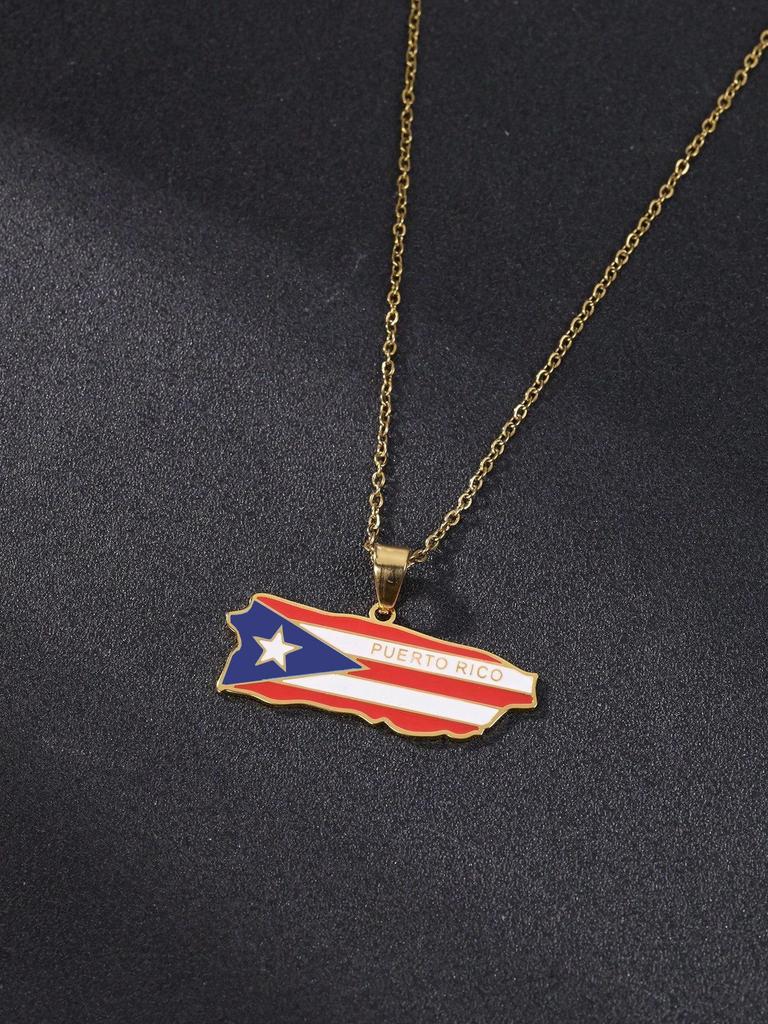 South America Map Necklace: Venezuela, Dominica, Paraguay Stainless Steel Pendant