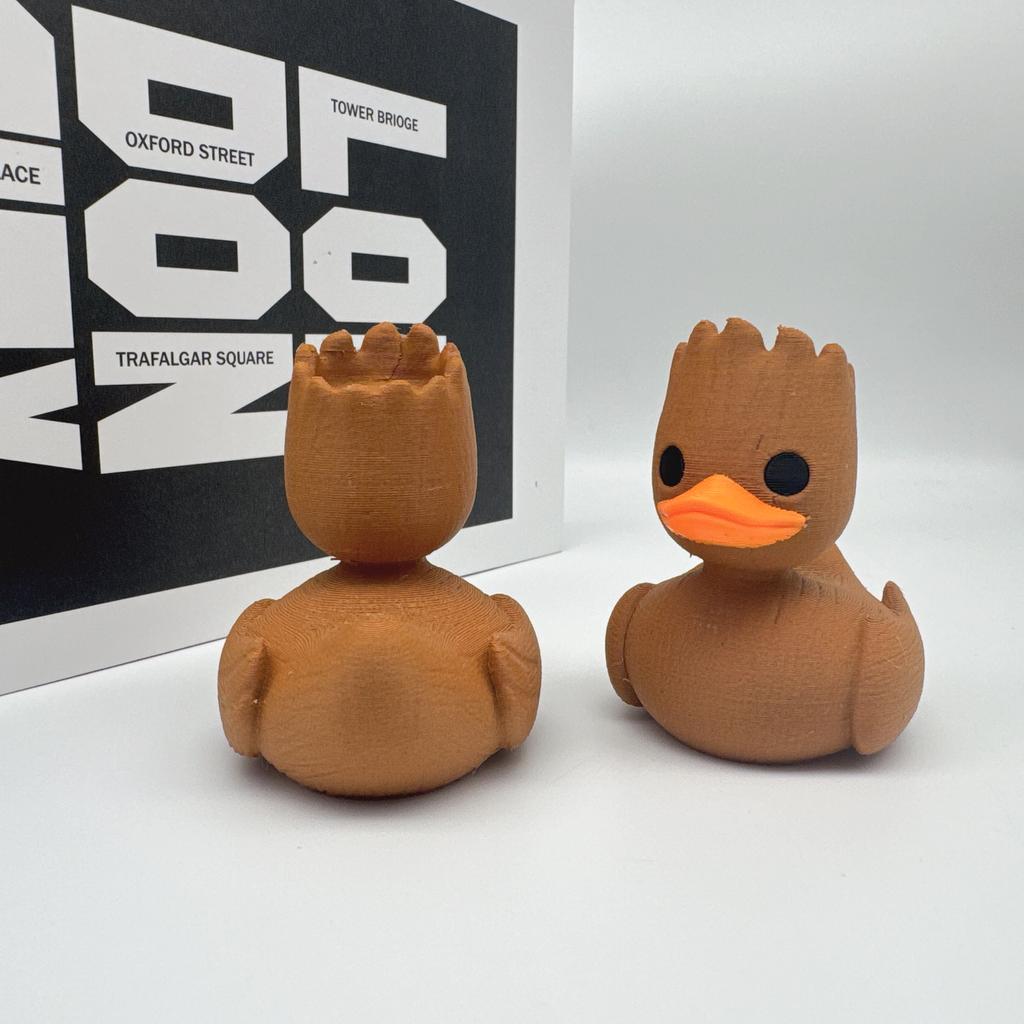 3D Printed Groot Duck Statue, Groot Theme Rubber Duck, Durable Plastic, Indoor/Outdoor Desktop Office Home Decor, Unique Design