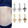 Crystals Star Dangled Belly Button Rings Stainless Steel Dainsty Zircon Navel Ring Belly Piercing Body Jewelries