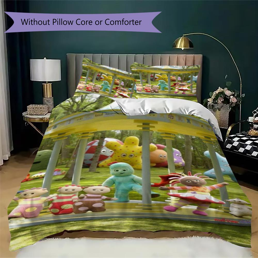Pościel z wzorem In The Night Garden, Zestaw kołdry Poszewka na kołdrę Poszewka na poduszkę Domowy Prezent Urodzinowy(1 * poszwa na kołdrę + 2 * poszewki na poduszki, bez rdzenia)_lx
