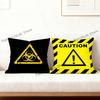 Warning Icon Danger Pillow Case Ultra Soft Skin Friendly Fabric Cloud Like Comfort  Concealed Zipper