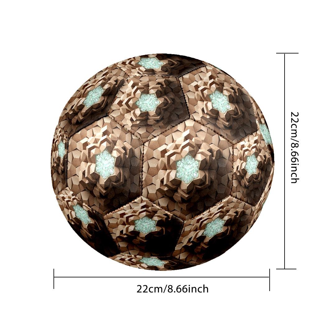 1pc Diamond Hexagon Themed Soccer Ball, Size 5, Lightweight PVC Material, Outdoor Training Soccer Ball Gift. q62272