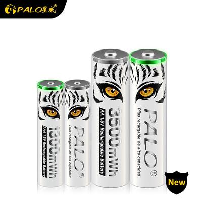 Neuer wiederaufladbarer Akku AA/AAA 1,5 V Li-Ion 3500 mWh/1300 mWh mit Ladekontrollleuchte