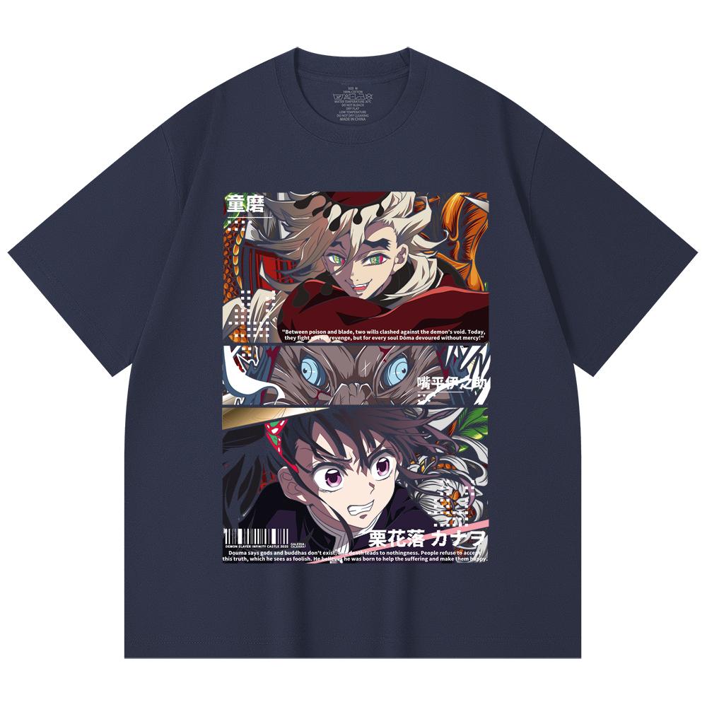 230 Gsm 100% Cotton Demon Slayer V30 Kanao x Doma Print Unisex Heavy Cotton T Shirt