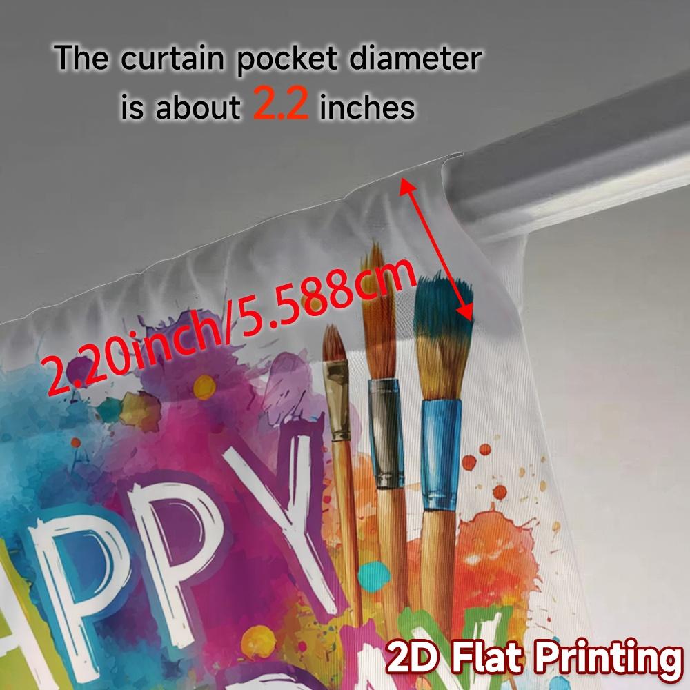 2pcs, 2D FLAT PRINTING Curtains (Without Rod) BirthdayPalette Fashionable Chic Curtains Versatile 100% Polyester Curtains