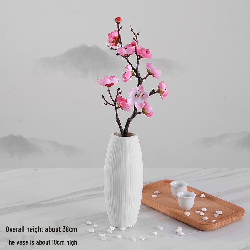 Artificial Plum & Peach Blossom Bonsai: Dried Flower Arrangement for Indoor Decoration