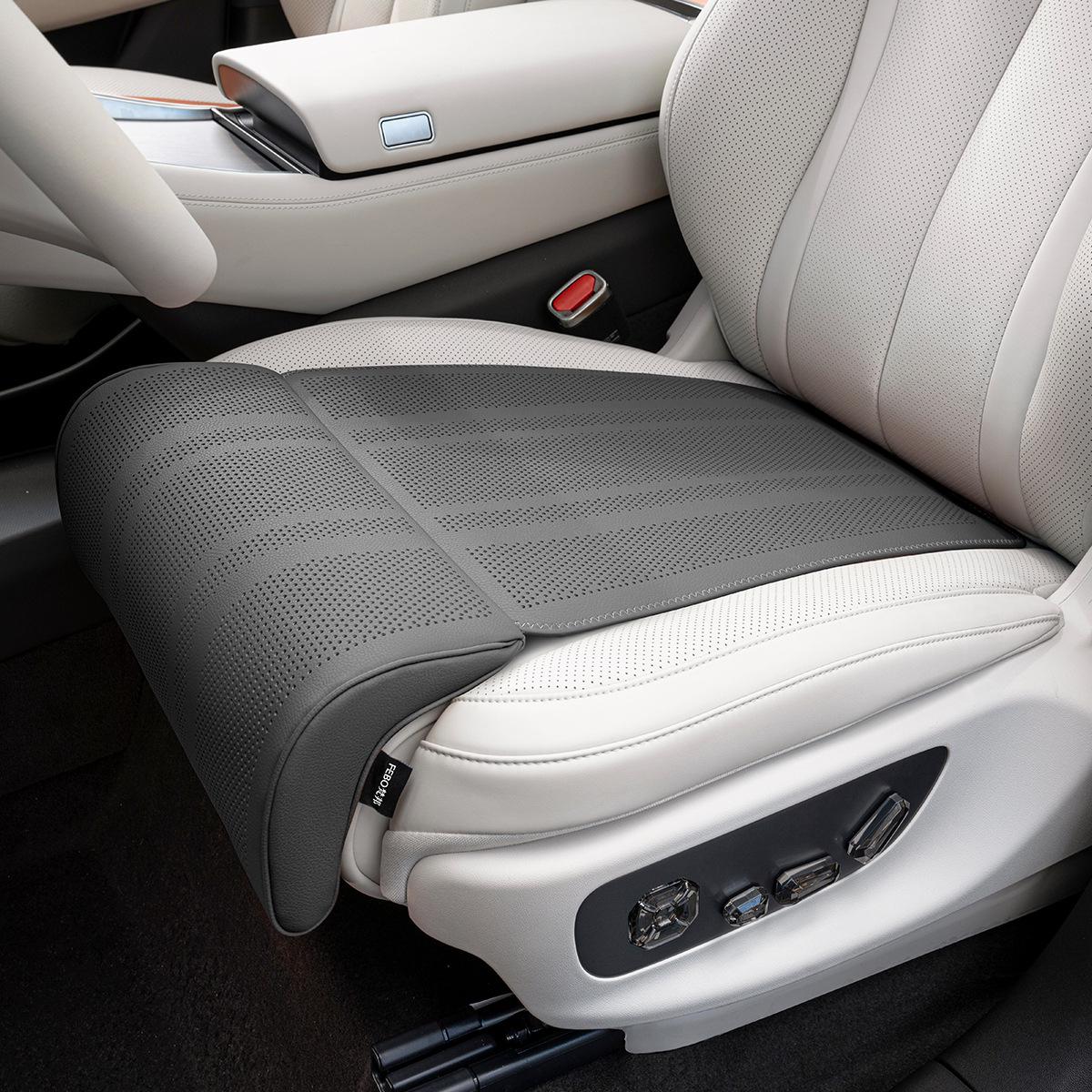 Wuling Car Seat Cushion with Leg Rest Extension - Four Seasons Comfort, Lychee Pattern, Breathable, Universal Fit.