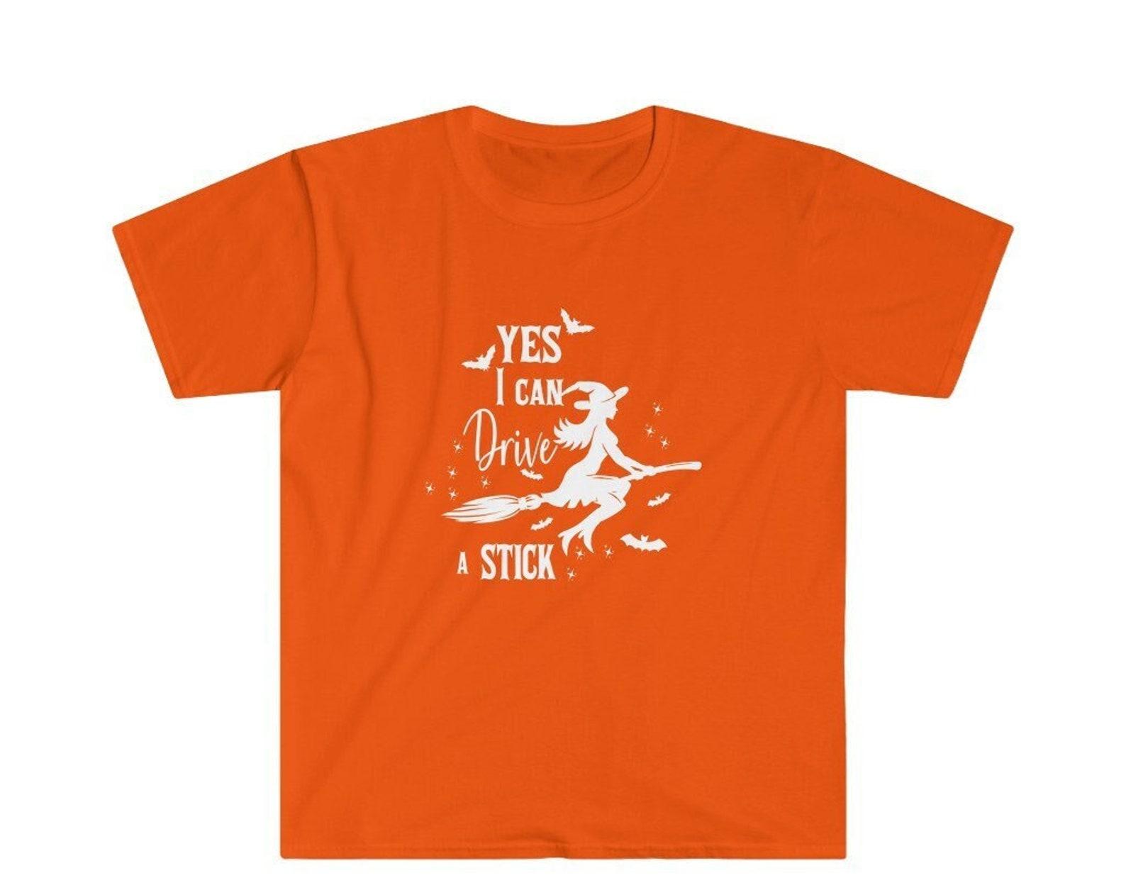Halloween Shirt | Yes I can Drive A Stick | Funny Halloween Tshirt L