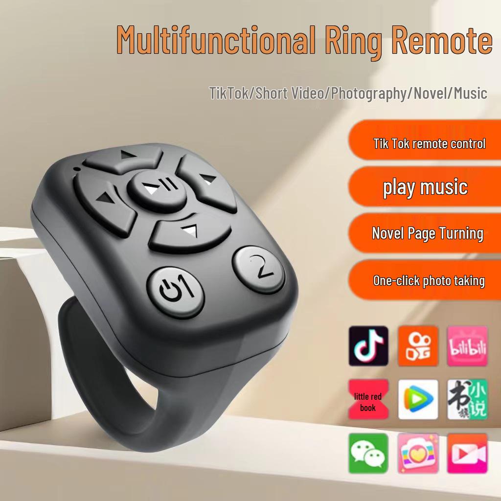 Bluetooth Remote Controller: Selfie Stick, Short Video, Mobile Phone Control Ring, Novel Reader