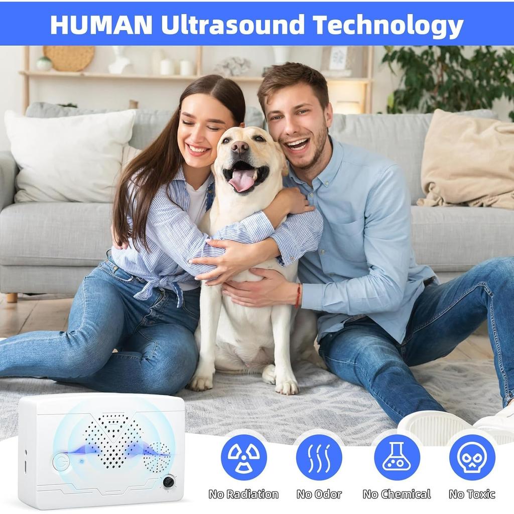 2 Pack Ultrasonic Bat Removal System - Keeps Bats Away from Attic, Porch, House; Humane & Pet-Friendly Exclusion Device