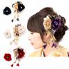 Coming of Age Ceremony Hair Ornament Graduation Ceremony Hakama Hakama Hair Ornament Hair Ornament Rose Rose Red White Purple Black Gold Tulle Comb