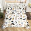 Kids Cute Dog Bedding Set Bedclothes Cartoon Dogs Comforter Cover for Boys Girls Children Pet Puppy Animal Polyester Duvet Cover