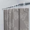 Butterfly Printed Shower Curtain Bathroom Decor Waterproof Fabric Home Decoration White 173X240Cm (Black Frame)