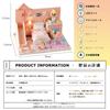 Moin moin Scale Puppenhaus Anleitung Miniatur DIY Bausatz Set mit Katzenbett und Katzen LED Licht Acrylbox Katze 2109DH290 1/24 [Japanisch Enthalten] Schiebe,
